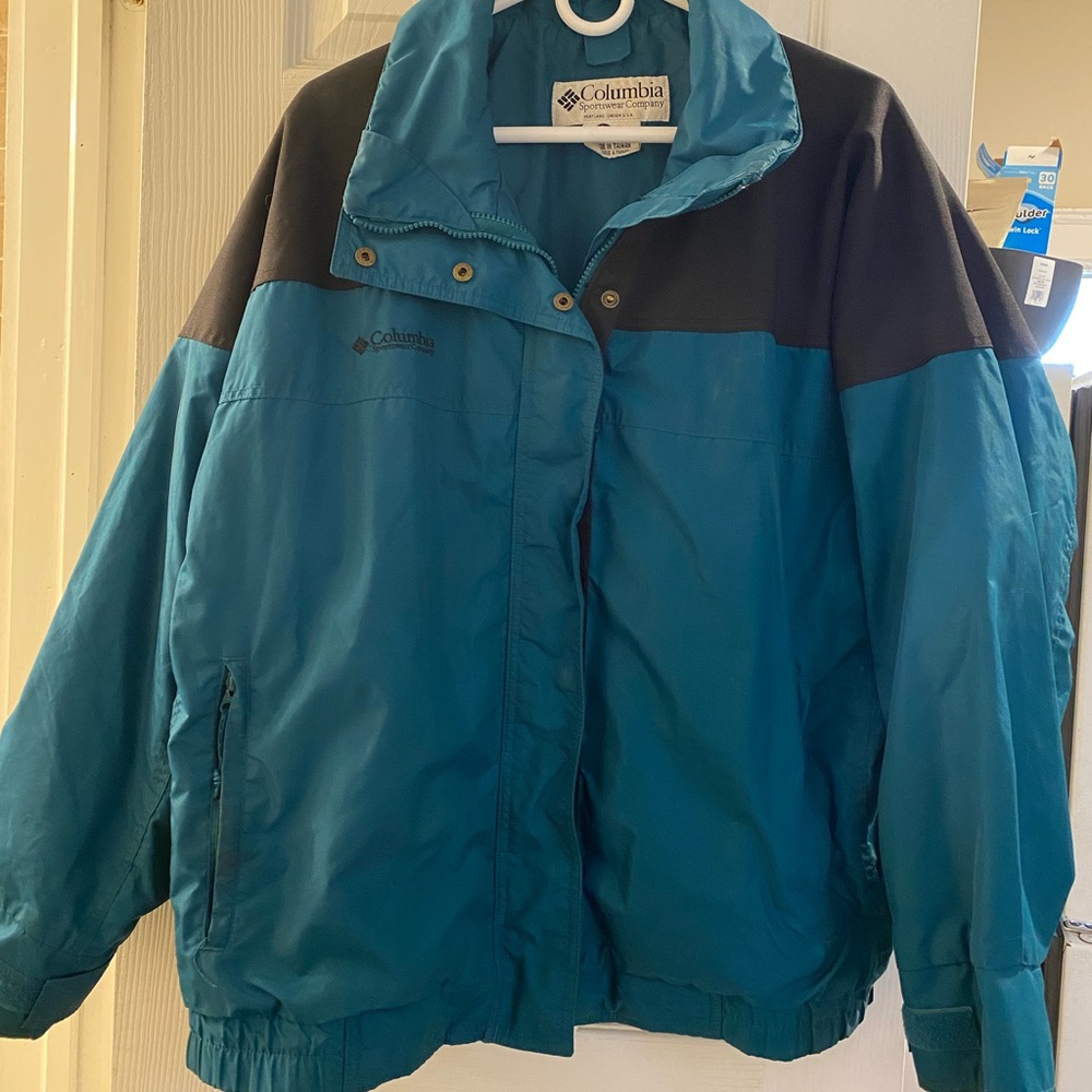 Columbia Bugaboo Large Windbreaker in Blue/Green